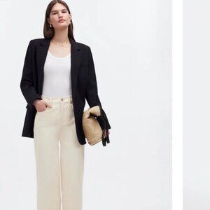 Madewell Slim Wide-Leg Crop Pant - Cream White